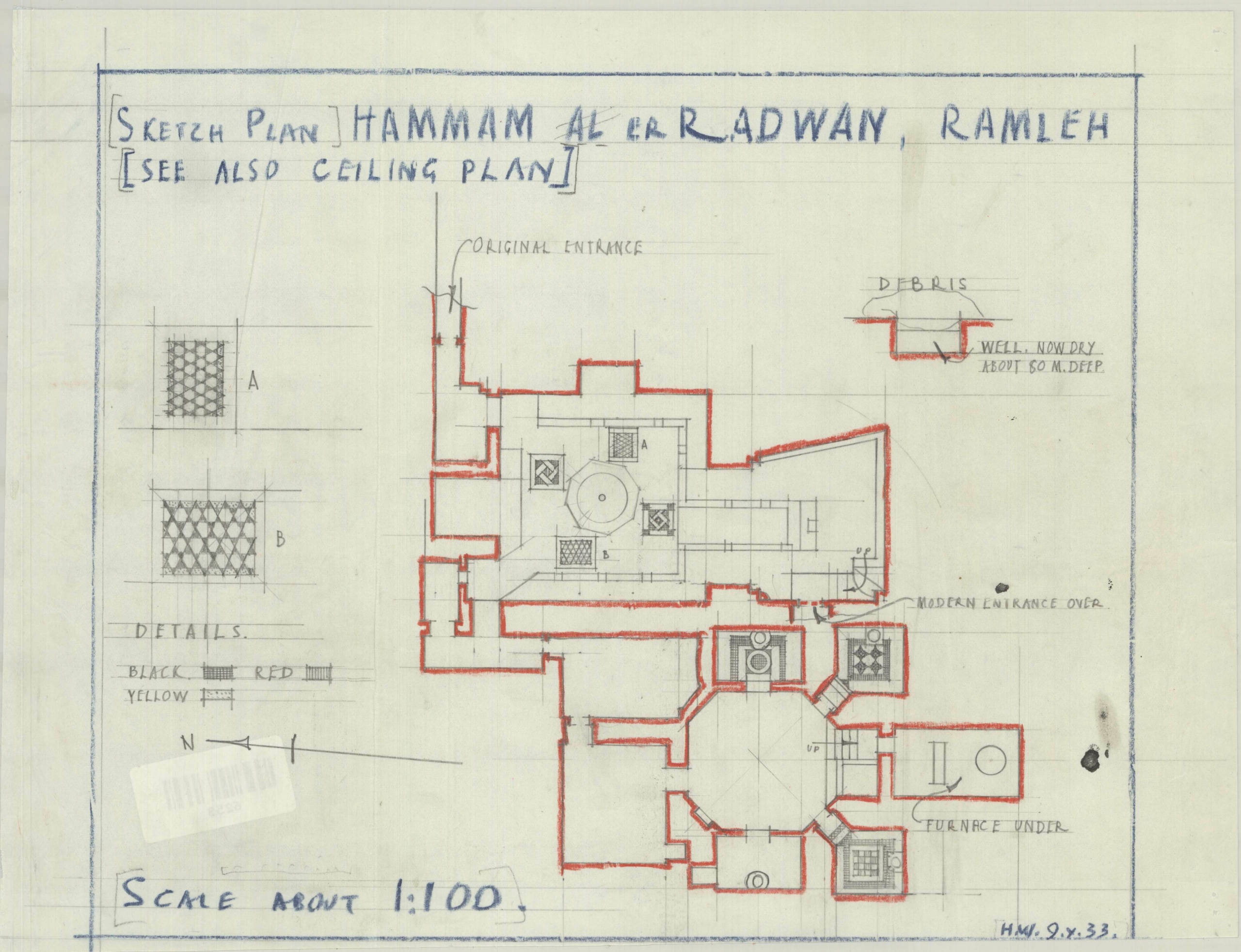 Sketch plan Hammam er Radwan Ramleh