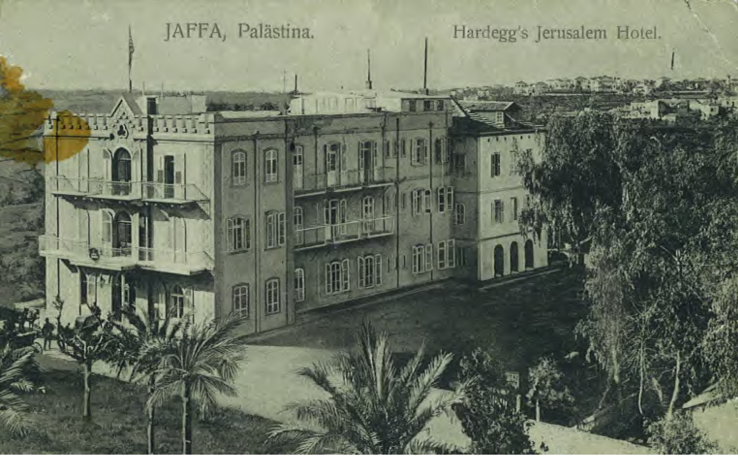 Hardegg's Jerusalem Hotel Jaffa, Palastina